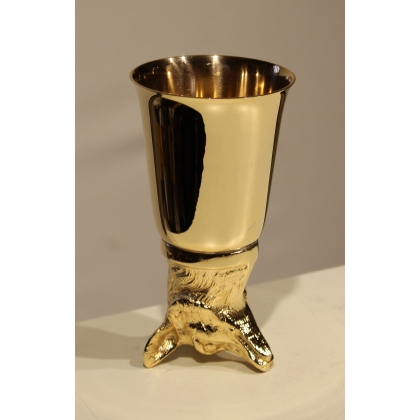 Set of 6 ‘Animal Heads’ cups in gold-plated brass