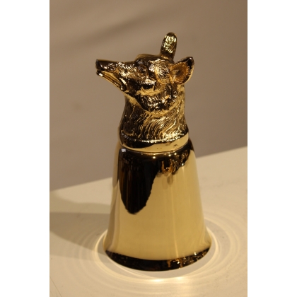 Set of 6 ‘Animal Heads’ cups in gold-plated brass