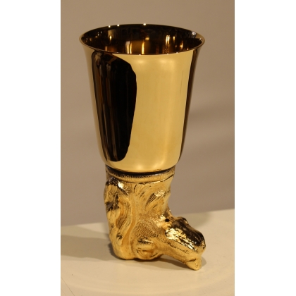 Set of 6 ‘Animal Heads’ cups in gold-plated brass
