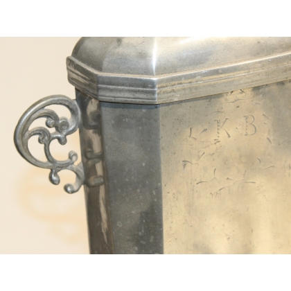Pewter fountain decorated with dolphins