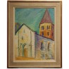 Tableau \"St Pierre de Clages\" signé DISERENS