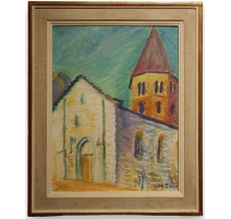 Tableau "St Pierre de Clages" signé DISERENS