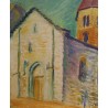Tableau \"St Pierre de Clages\" signé DISERENS