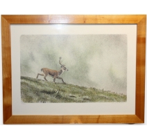 Gravure "Cerf" signée RIME