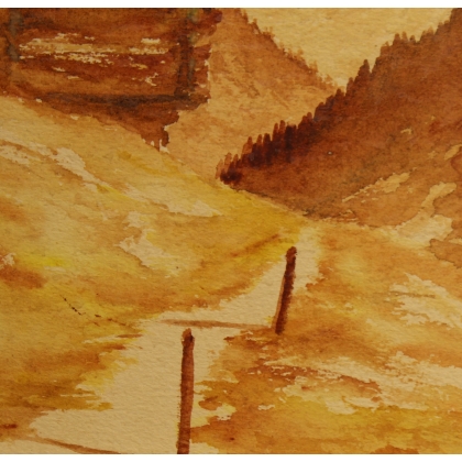 Watercolour painting ‘Raccard’ signed by HOSCH