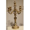 A pair of Louis XVI candlesticks in silver-plated bronze