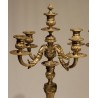 A pair of Louis XVI candlesticks in silver-plated bronze