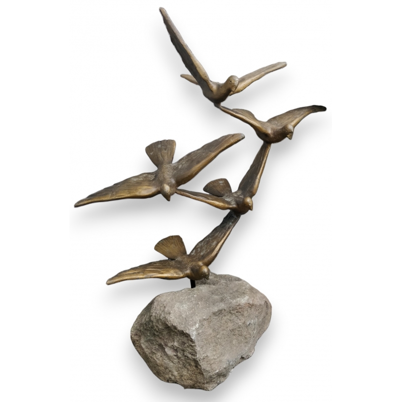 Bronze \"Cinq Oiseaux en vol\"