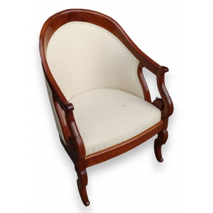 Fauteuil Gondole Empire en acajou
