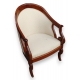 Fauteuil Gondole Empire en acajou