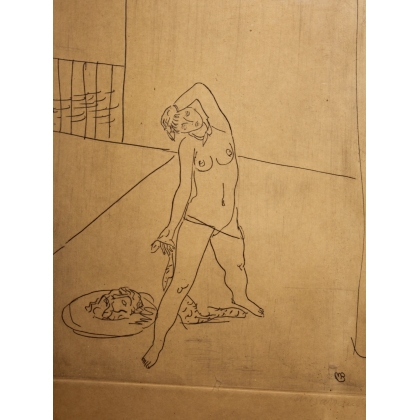Gravure "Salomé" signée M. BARRAUD