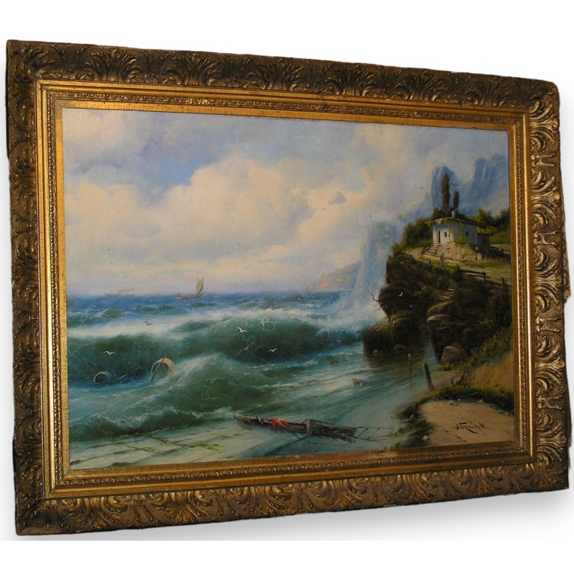 Paintings | Painting entitled ‘The Sea’, signed. Moinat SA  – Antiques and home décor