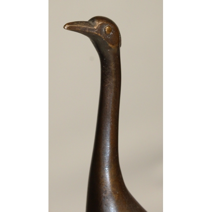 Héron en bronze monogrammée CR