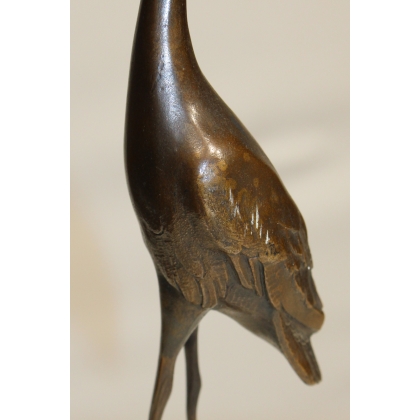 Héron en bronze monogrammée CR