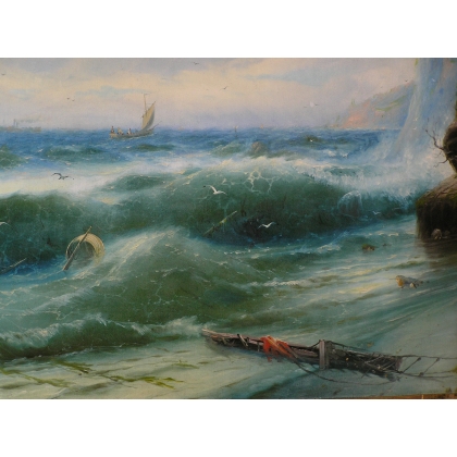 Paintings | Painting entitled ‘The Sea’, signed. Moinat SA  – Antiques and home décor