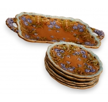 Plat de service et 6 assiette en faïence V B S
