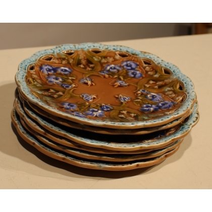 Plat de service et 6 assiette en faïence V B S