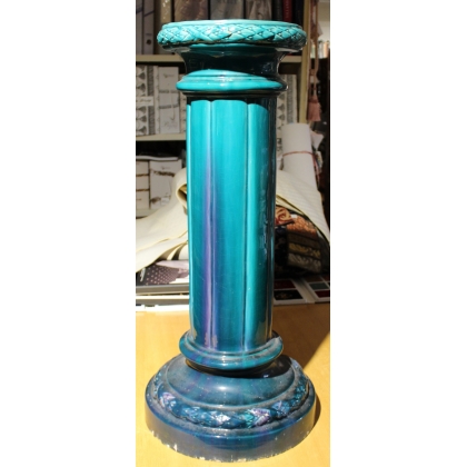 Sellette en céramique émaillée turquoise droite