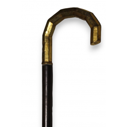Corbin walking stick with faceted gold-plated brass ‘Crown’ design