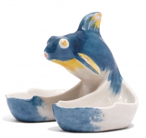 Salière "Poisson" bleu et jaune signé SANDOZ