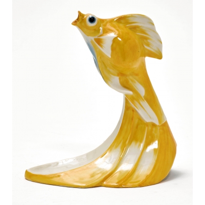 Vase soliflore \"Poisson de chine\" signé SANDOZ