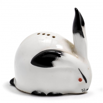 Salière \"Lapin\" blanc et noir signée SANDOZ