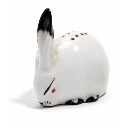 Salière \"Lapin\" blanc et noir signée SANDOZ