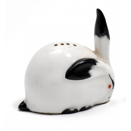 Salière \"Lapin\" blanc et noir signée SANDOZ