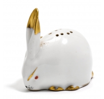 Salière "Lapin" blanc et or signée SANDOZ