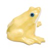 Grenouille en porcelaine jaune signée SANDOZ