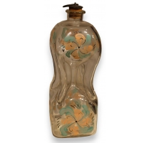 Bouteille en verre dite "Flüeli" décor Fleurs