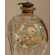 Bouteille en verre dite "Flüeli" décor Fleurs