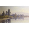Tableau \"Bord du lac Léman\" signé Ais VAUTIER