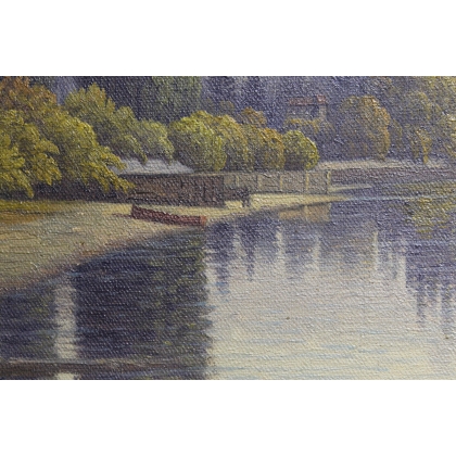 Tableau \"Bord du lac Léman\" signé Ais VAUTIER