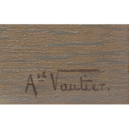 Tableau \"Bord du lac Léman\" signé Ais VAUTIER