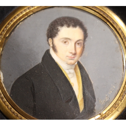Miniature "Portrait d'homme" signé FINOT 1824