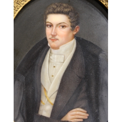 Miniature "Portrait d'homme" signé BRETON 1834