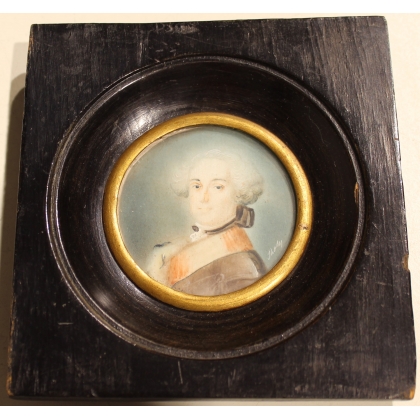 Miniature "Portrait d'homme" signée THOM
