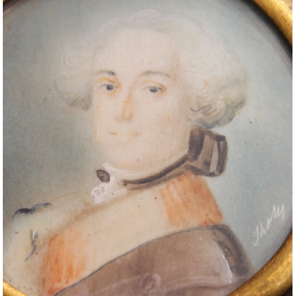 Miniature "Portrait d'homme" signée THOM