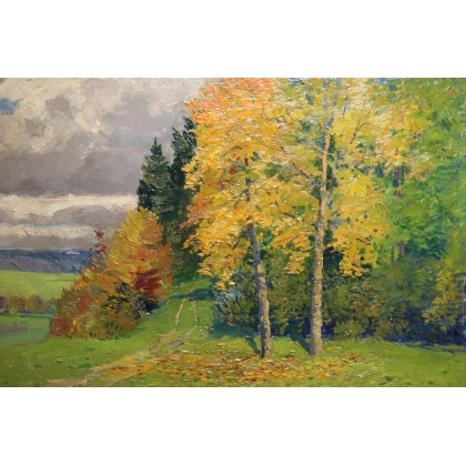 Tableau \"Paysage d\'automne\" signé FÜRST 1918