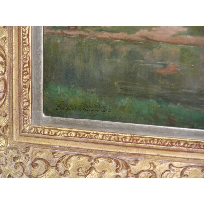 Paintings | Painting entitled ‘Landscape’, signed BOYER Moinat SA  – Antiques and home décor