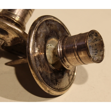 A pair of silver-plated bronze candlesticks by Tric-Trac