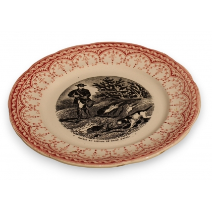 Assiette \"Chasse au lièvre\" de SARREGUEMINES