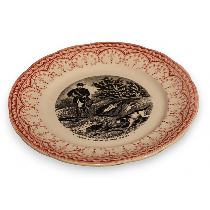 Assiette \"Chasse au lièvre\" de SARREGUEMINES