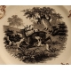 Assiette "Chasse au cerf" de K & G LUNEVILLE