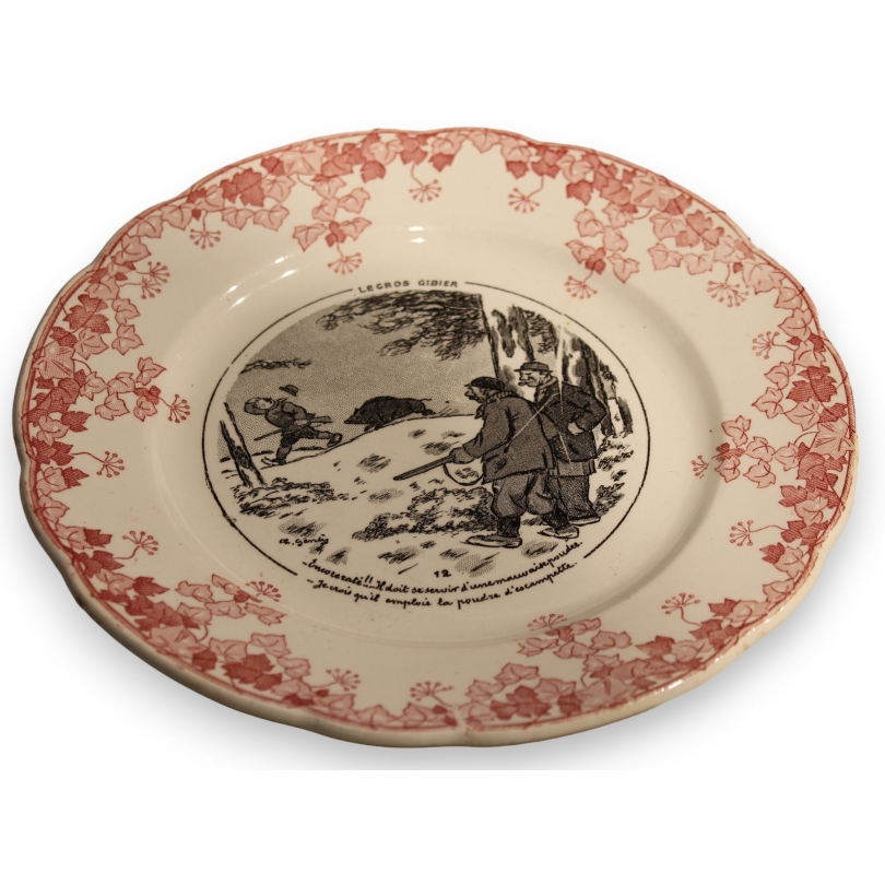 Assiette "Chasse Le Gros gibier" de BADONVILLER