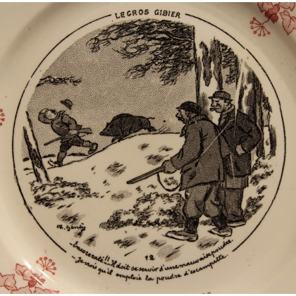 Assiette \"Chasse Le Gros gibier\" de BADONVILLER