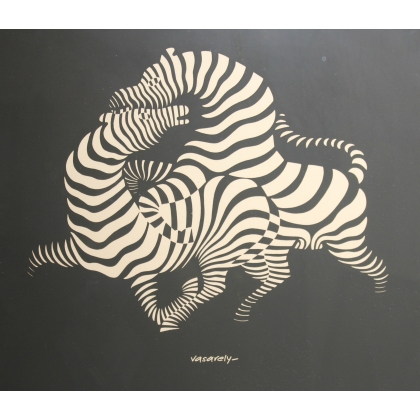 Sérigraphie "Zèbres" signée VASARELY