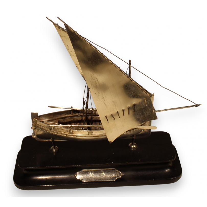 Maquette de bateau en argent 800 Malte 1935