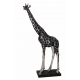 Grande Girafe en résine argentée et noire